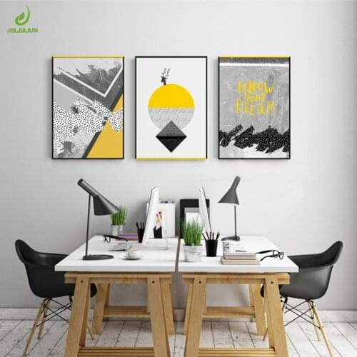 JHLJIAJUN Abstract Geometric Canvas Paintings Nordic Scandinavian Posters Print Wall Art Oil Pictures For Living Room Home Decor