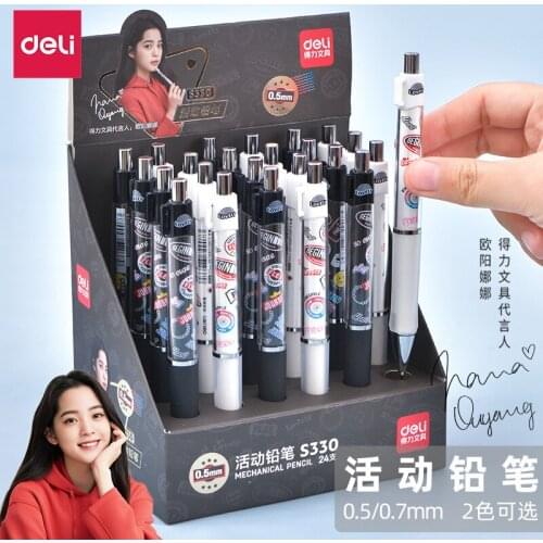 Deli Cute Mechanical Pencils 0.5mm/0.7mm Creative Hip-hop Style Pencil Refills Korea Stationery Student Writing Drawing Supplies