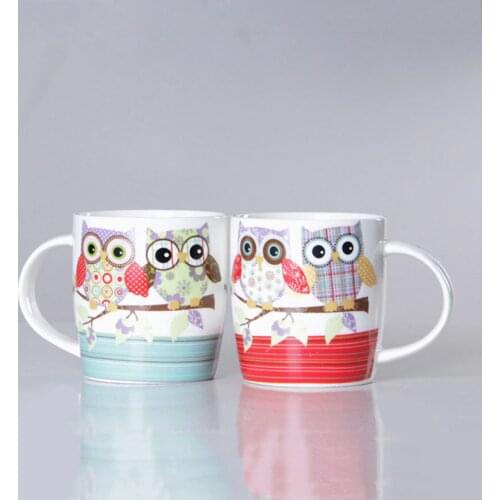 Creative Owl 350ml Bone porcelain cup Ceramic Mug Coffee Milk Breakfast Cup Coffee Mug Gifts Cup 1pcs