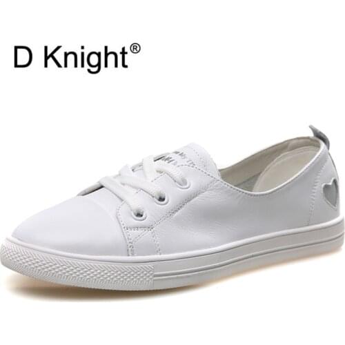 Genuine Leather Sneakers Womens Shoes Comfortable Casual Ladies Flat White Shoes Woman New Summer Spring Espadrilles Flat Shoes