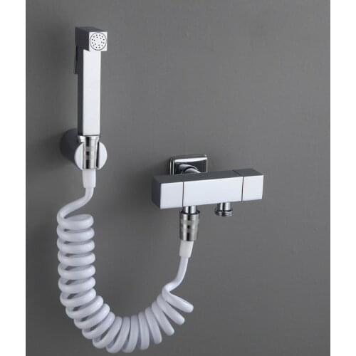 Brass chrome shattaf Women Hand held Bidet Cold Shower set Mixer Portable bidet spray faucet with 1.5m hose ducha higienica