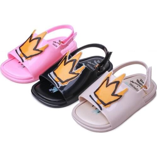 Melissa Crown and Red Heart Mini Sandals 2020 New Summer Rain Shoes Jelly Shoe Girl Non-slip Kids Sandal Toddler MN19006