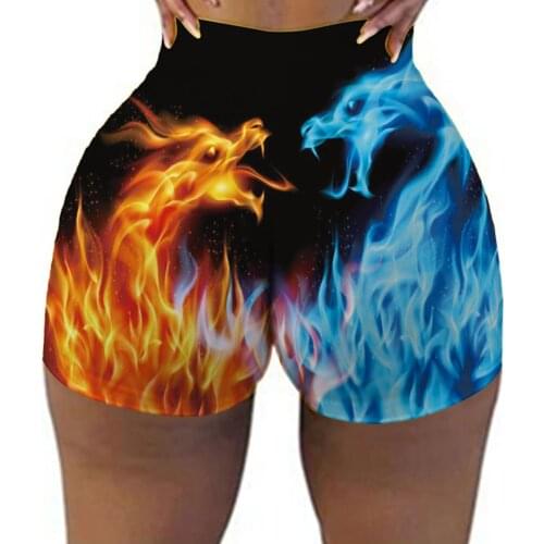 2020 Fashion Women Workout Shorts Funny Pattern Printed Booty Gym Yoga Shorts High Waist Butt Lifting Sports Short Leggings