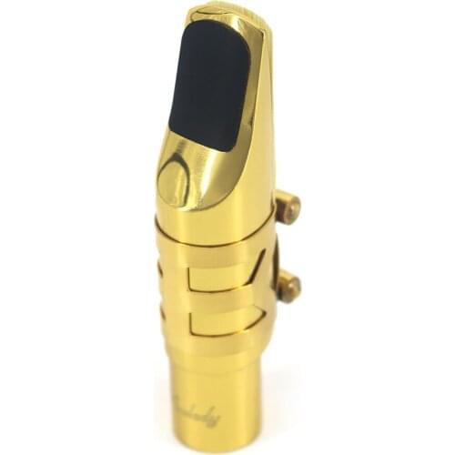 Muslady 7C Tenor Saxophone Mouthpiece Musical Instrument Accessories Brass Material with Reed Cap Buckle Patch