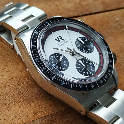 Automatic Choronograph Watch Mechanical Panda Retro for 7750 Mens Luxury
