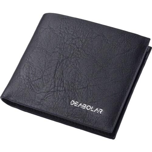 Casual Mens Wallets Leather Solid Luxury Wallet Men Pu Leather Slim Bifold Short Purses Credit Card Holder Business Male Purse