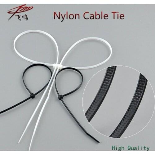 1000pcs Nylon Cable Ties 3*60 Nylon Drawstring Self-Locking Cable Zip Tie Fasten Wire Wrap Strap White Black