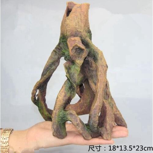 New Fashion Aquarium Log Hide Resin Hollow Tree Log Ornament Hide Hiding Cave Fish Tank Decoration Accessories