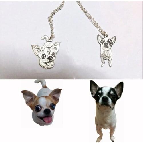Pet Dog Photo Custom Silver Necklace Pendant Engraved Words 925 Sterling Silver Dog Photo Necklace Best Gift Women Men Memorial