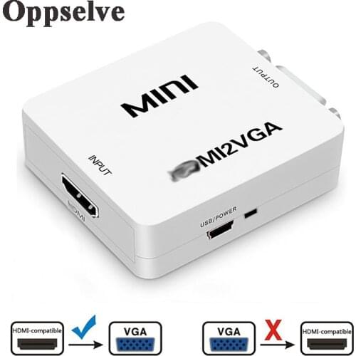 1080P Mini HDMI-compatible to VGA Adapter Digital to Analog Converter Connector HDMI2VGA With Audio For PC Laptop HDTV Projector