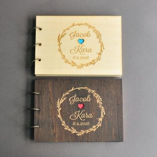 Personalized Rustic Wedding Guestbook Custom Wood Guest Book Engagement Anniversary Gift Wedding Sign Book