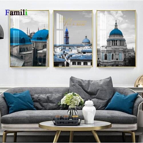 Scandinavian Poster Nordic Architecture House Wall Art Canvas Print Painting Decorative Picture Modern Living Room Decoration