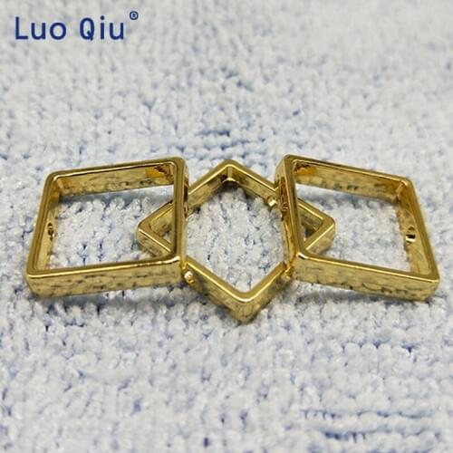Belt buckle Gold Square Metal Sliders Adjuster Buckle For Shoe Bag Belt Decoration DIY Accessory Sewing 30 pcs/lot