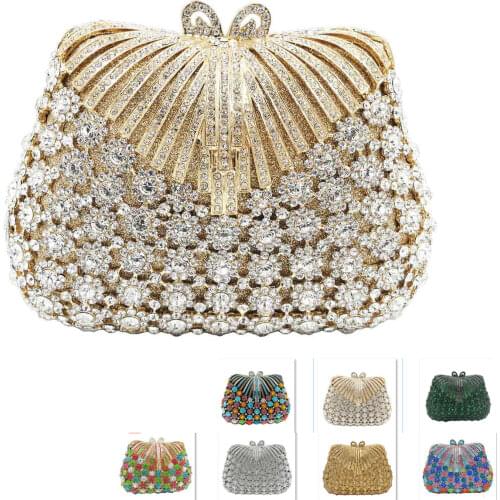 Luxury Silver Diamond Women Dinner Bags Wedding Party Bridal Clutch Bags Colorful Female Purse Crystal Evening Bags SC918