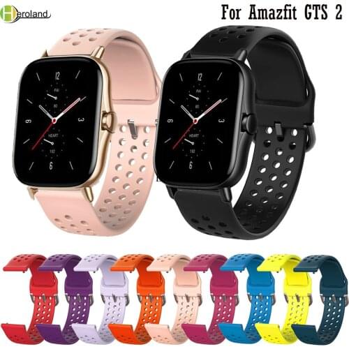 Sport silicone 20mm Watchband strap For Huami Amazfit GTS 2 Smart Wristbands Bracelet For Huawei Honor Watch ES Wriststrap belt