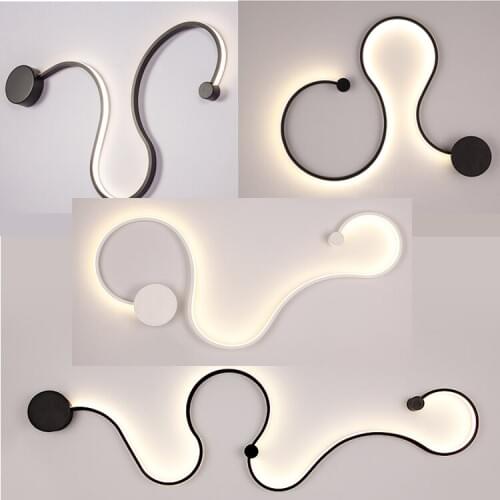 Led interior personality art wall lamp post-modern creative living room bedroom corridor aisle background snake-shaped lamps
