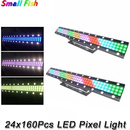 24x160Pcs LED RGB 3IN1 Pixel Light 150W Sound Activated Stage Lighting Strobe Light DJ Disco Ball KTV Xmas Club Effect Lights