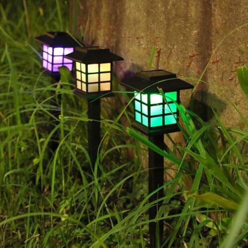 2pcs Solar Led Light Outdoor Hollow Lights House Yard Landscape Lawn Path Lamp Pathway Garden Decoration Light Waterproof