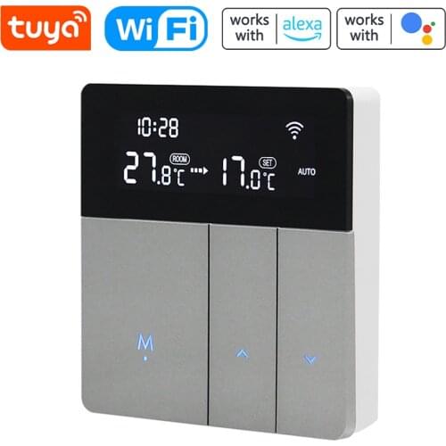 I8HGE Tuya WiFi Intelligent Temperature Controller Thermostat Backlight Brightness Automatic Adjustment Away Mode Mobilephone