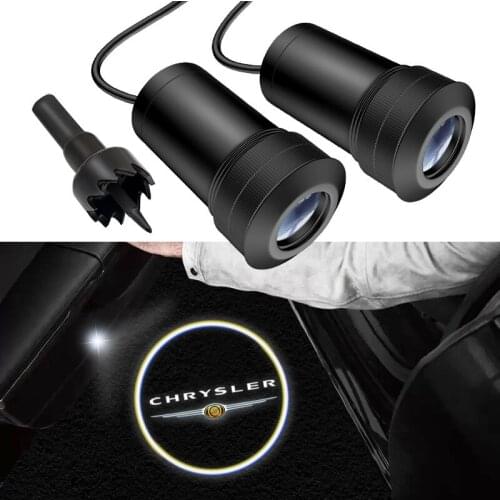 AEING 2*Universal Ghost Shadow Logo welcome Car LED Door Light Laser Courtesy Slide Projector logo Emblem light For CHRYSLER