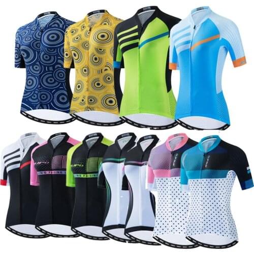UFOBIKE Maillot Ciclismo Women Cycling Jersey Short Bike Jacket Biking Shirts Ladies Bicycle Clothing with Pockets