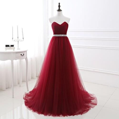 2020 Red Tulle Prom dresses Sweetheart Neckline Sequin Beaded Ruffled Floor Length long Woman Evening party dresses Real