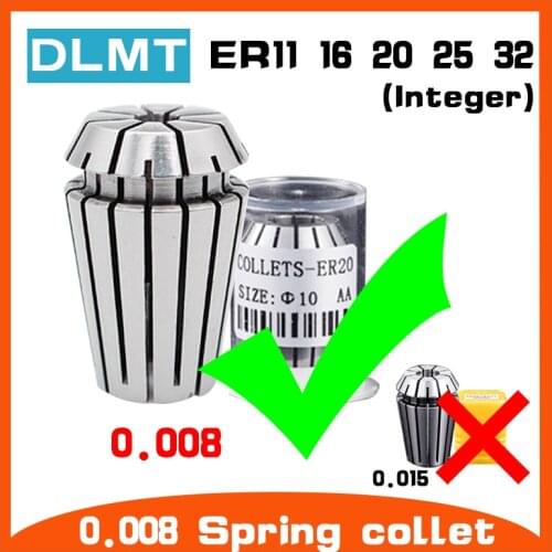 1pcs 0.008 High precision Spring collet integer ER11 ER16 ER20 ER25 ER32 Spindle chuck of engraving machine CNC machining center