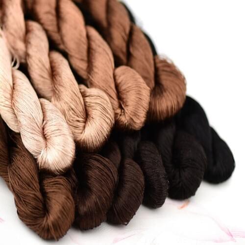 1pcs 400m 100% silk thread silk embroidery thread hand embroidery embroider cross stitch 10 gradient colors brown series