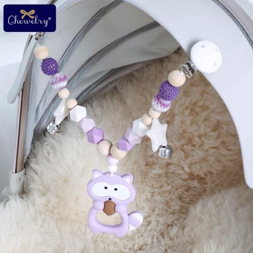 1pc Wooden Teether Baby Play Gym Pacifier Clip Chain Silicone Beads Personalize Dummy Clip Baby Teether DIY Kids Stroller Toys
