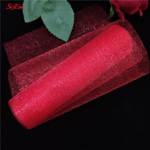 15cm x 5m Tulle Roll Sheer Crystal Organza Fabric Marriage decor Birthday Event Party Supplies Decoration for Wedding 7zsh015-3