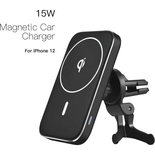 15W Magnetic Wireless Car Charger Mount Stand For IPhone12 Pro Max Mini Fast Charging Car Phone Holder Smartphone Vent Bracket