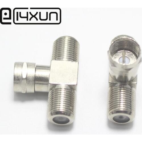 2pcs 2 in 1 F Head TV Male Plug to Female jack Closed-circuit Joint Plug Right Angle Antennas TV Coaxial Plugs Adapter Connector