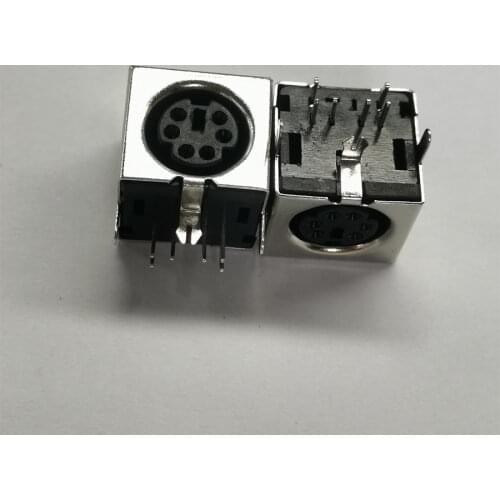 20PCS/Lot PS2 Black Plug/Jack/Socket Connector 6P 6Pin for keyboard/mouse