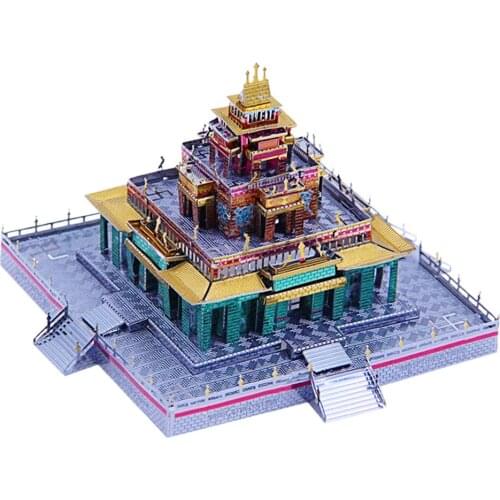 3D Metal Puzzle Tibetan Buddhist Temple Model Building Kits DIY Board Game Collectibles for Kids Adult Faminy Fun