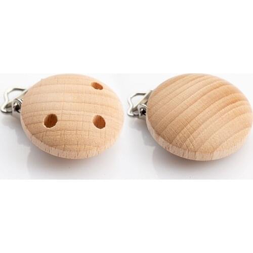 5PCS Baby Pacifier Clips Wood Metal Infant Soother Clasps Holders Accessories Diy Clip Baby Pacifier Clips Infant Soother