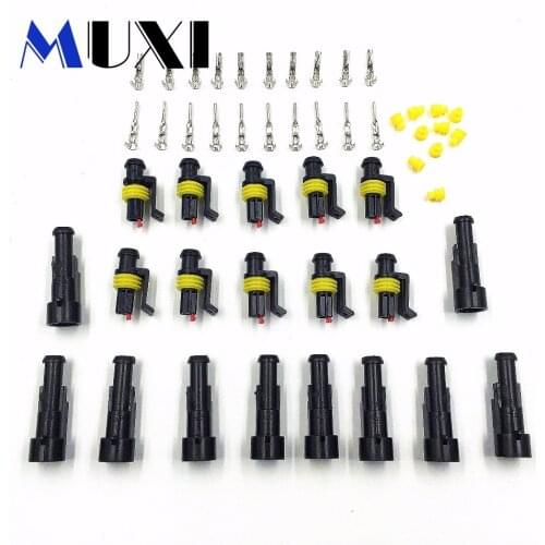 5Pcs/Lot Waterproof Dustproof AMP 1 Pin HID Connector Car Light Connector Electrical Wire Connector Plug