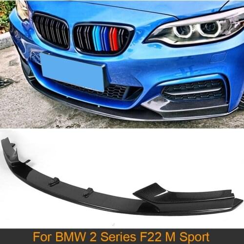 Car Front Bumper Lip Spoiler For BMW 2 Series F22 M Sport Coupe Convertible 2014-2017 220i 230i 235i 228i Front Lip Carbon Fiber