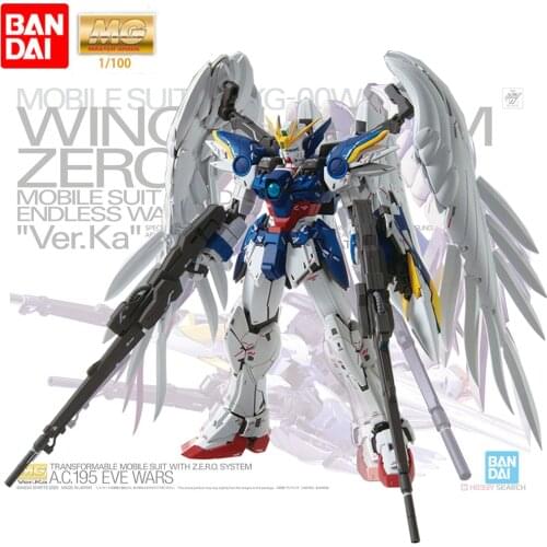 Bandai MG 1/100 Wing Gundam Zero Ver. KA PB Limit Style ABS Anime Figures Robot Assembly Model Toy Boy Friend Birthday Gift 18cm