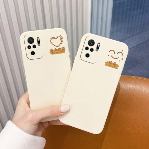 Smiley Face Phone Case For Xiaomi Redmi Note 10 10S 9T 9 8 7 Pro MAX Redmi 9 9A K40 K40pro K30 K20 Liquid Silicone Cover