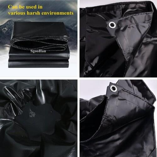 0.45mm Black Truck Canopys PVC Coated Banner Tarpaulin Rainproof Cloth Outdoor Awning Waterproof Shed Oxford Oilcloth Shade Sail