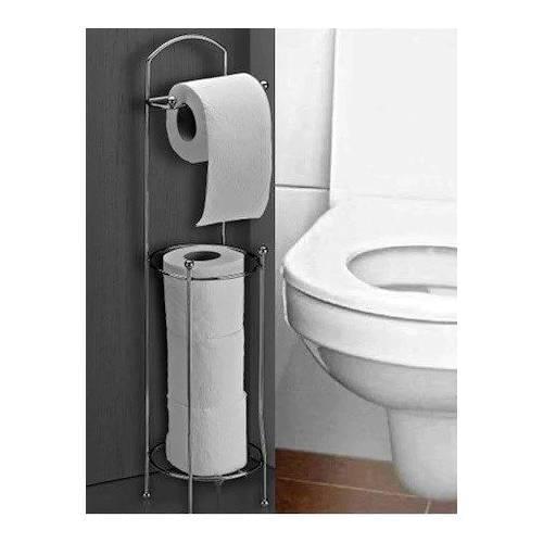 Footed Toilet Paper Holder, Backup Toilet Paper Holder - Quality Chrome Coated - Does Not Rust - Does Not Peel