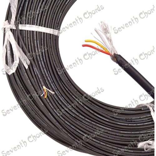 5 Meter Electric Bass Guitar Pot Pickup Switche Jack Hookup 3 Core Shielded Cable / 3 Core + Earth Wire (3X1D-5M)