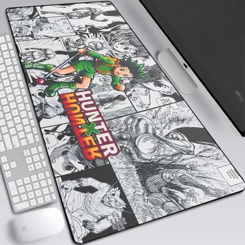 Gaming Mouse Pad Hunter X Hunter Killua Figure MAT Customized Large Office Computer Desk Mat Lock Edge 900x400mm Padmouse Gifts