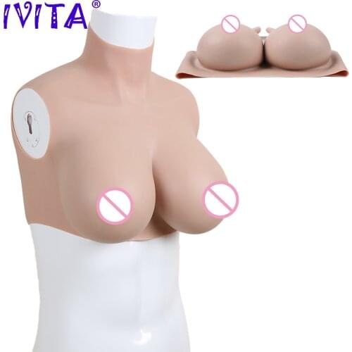 IVITA Artificial Silicone Breast Form Fake Boobs False Breast for Crossdresser Transgender Shemale Drag-Queen Enhancer Cosplay