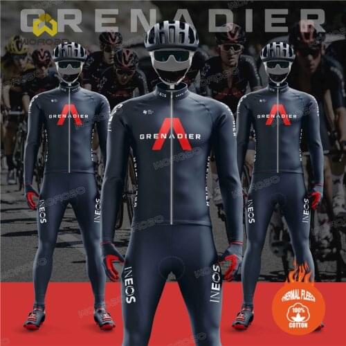Ineos Grenadier 2020 Team Cycling Clothing Men Ride Jersey Set Bike Race Uniform Winter Long Sleeve Thermal Bicycle Jacket Suit