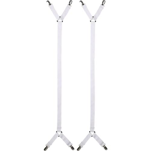 Set of 2, Elastic Bed Sheet Fasteners Fitted Flat Sheets Straps Suspenders Grippers, Mattress Pad Duvet Cover Holder Clips