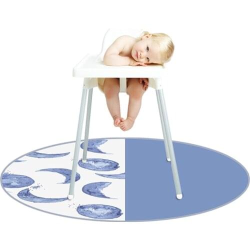 Highchair Floor Protector Mat Anti-Slip Mat Baby Round Floor Crawling Play Mat