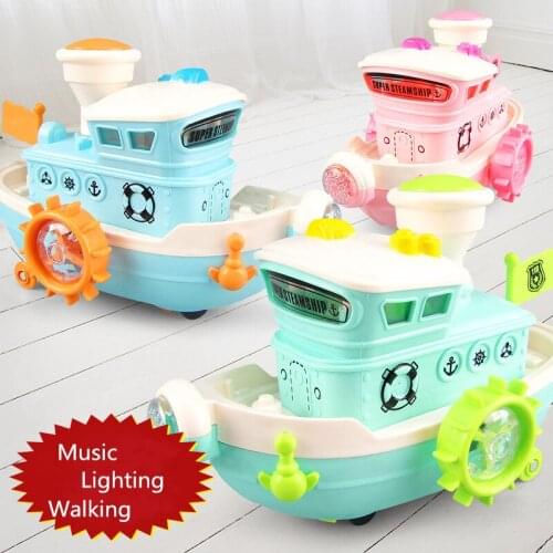 Creative Electric Music Lighting Boat Steamship Early Educational Toys Universal Car Kids Children Gift