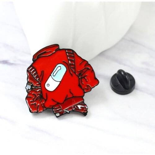 Creative Red Jackets Brooch Club Pill Capsule Badge Denim Backpack Lapel Badge Enamel Pins Friends Member Fan Personality Gifts