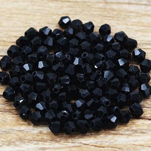 100 Pcs 4mm rondelles Loose Beads Austria Crystal Bead charm Glass Bead for Necklace Bracelet Jewelry Marking DIY Black